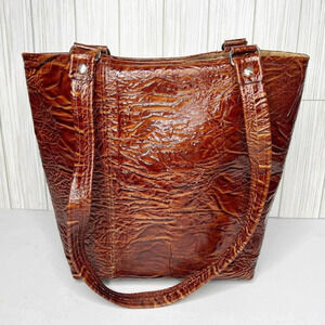 Bamzi Bag Leather Embossed‎ Tote Bag Pockets